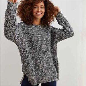 Aerie Desert Multicolor Chunky Knit Crewneck Sweater XS